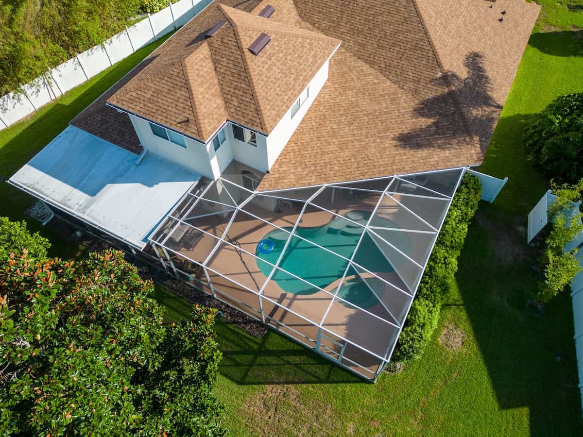 aerial view of residential roof stuart