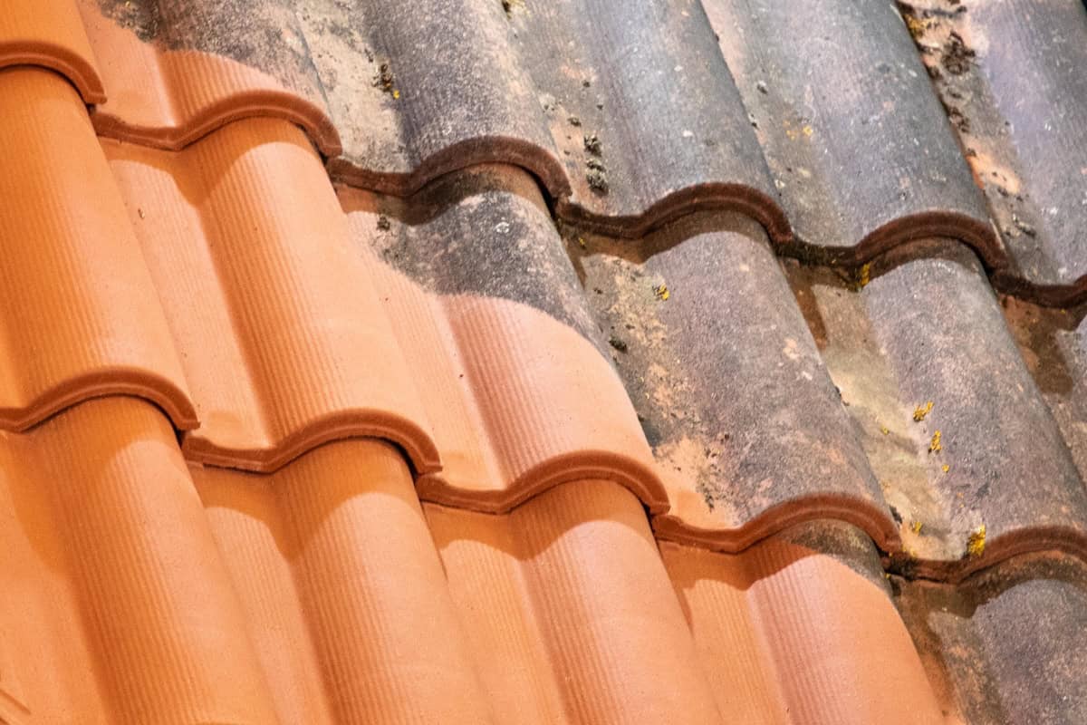 tiles before and after being cleaned