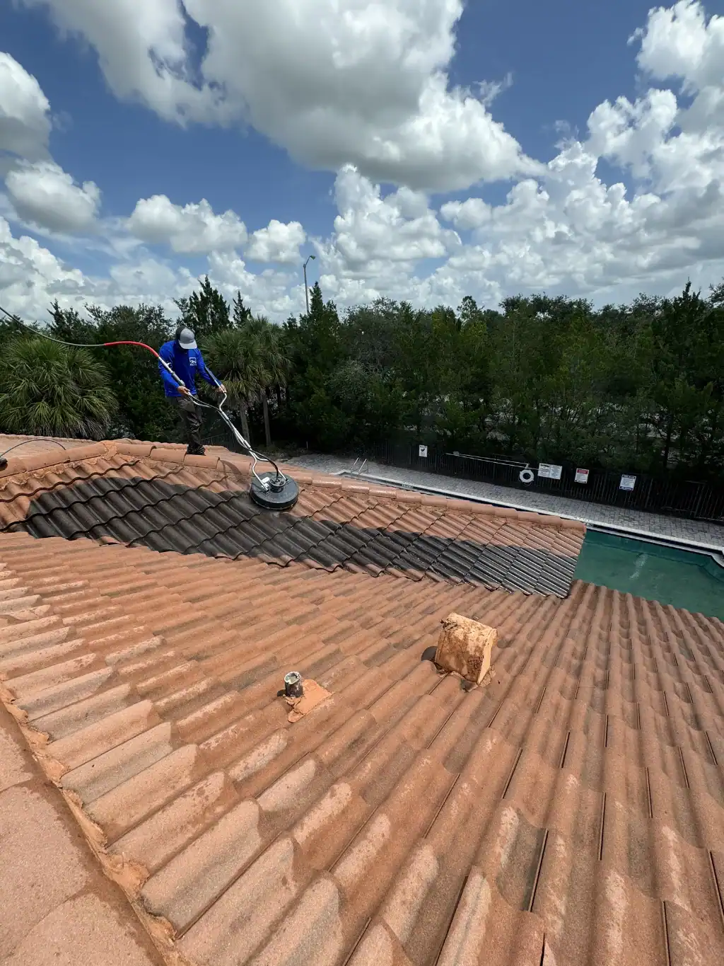 roofer installing new gutters